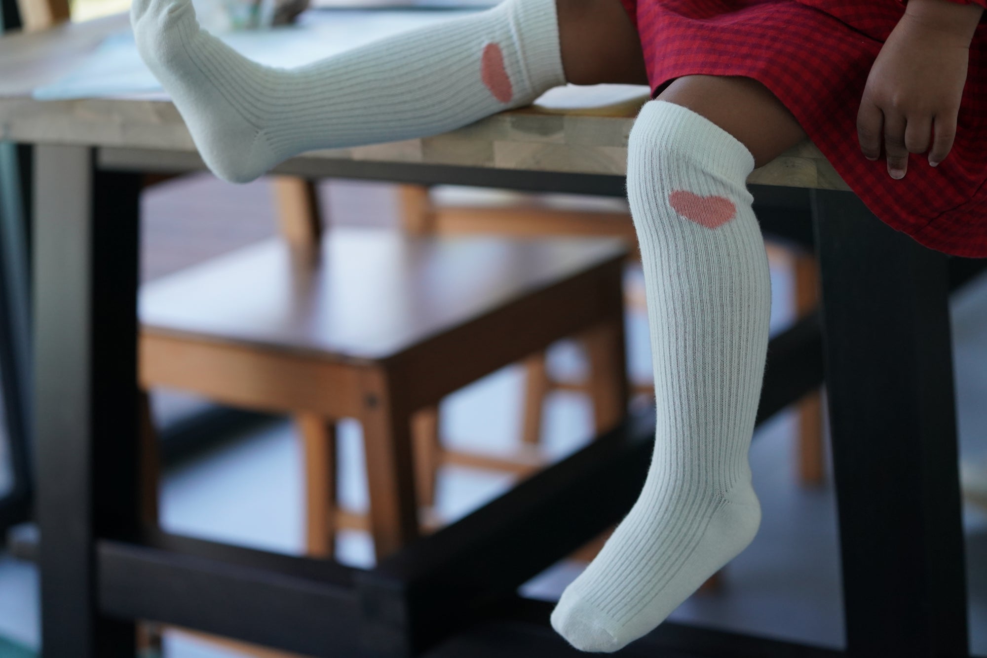 Chaussettes-Coeur Rose