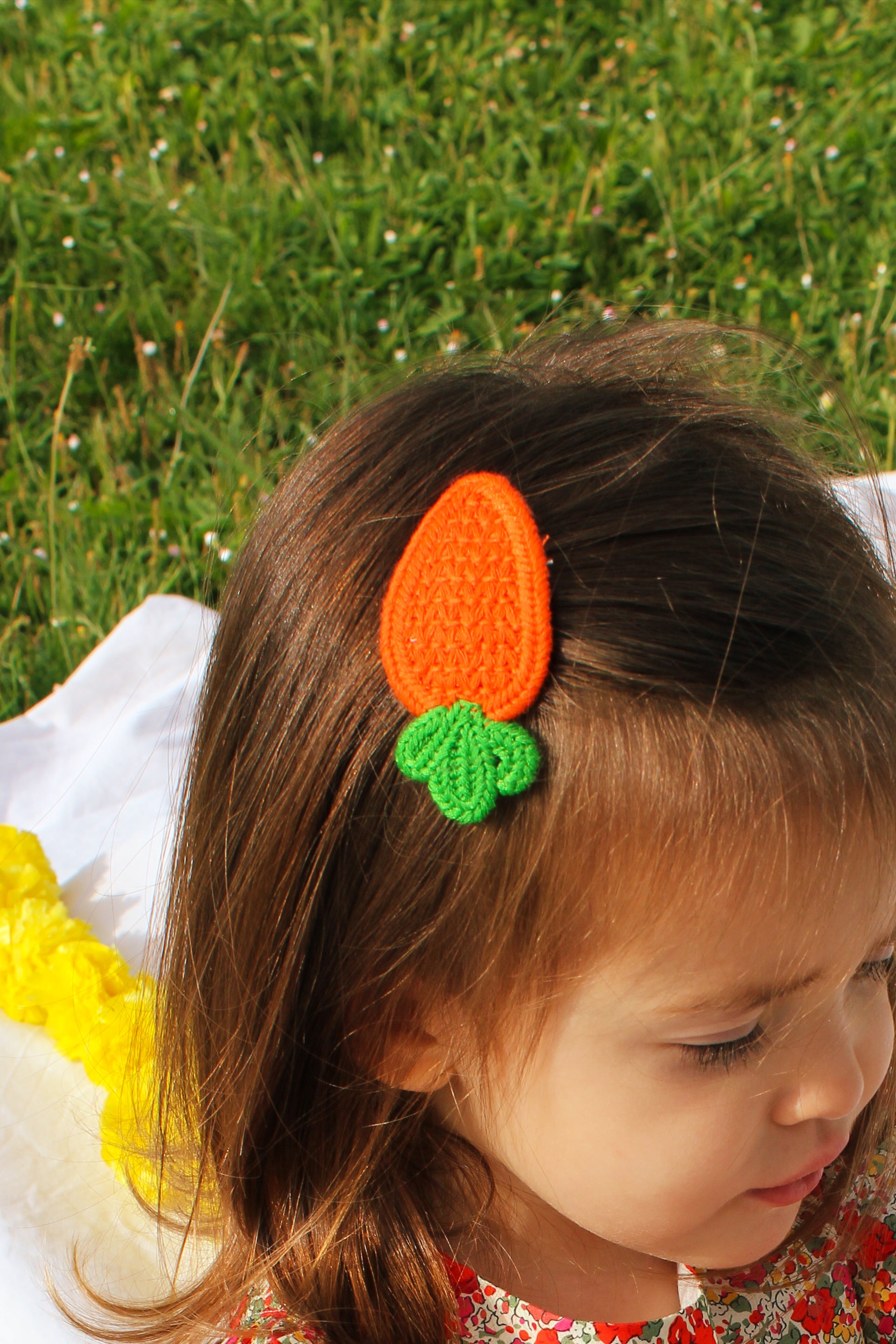 Barrette crochet - Carotte