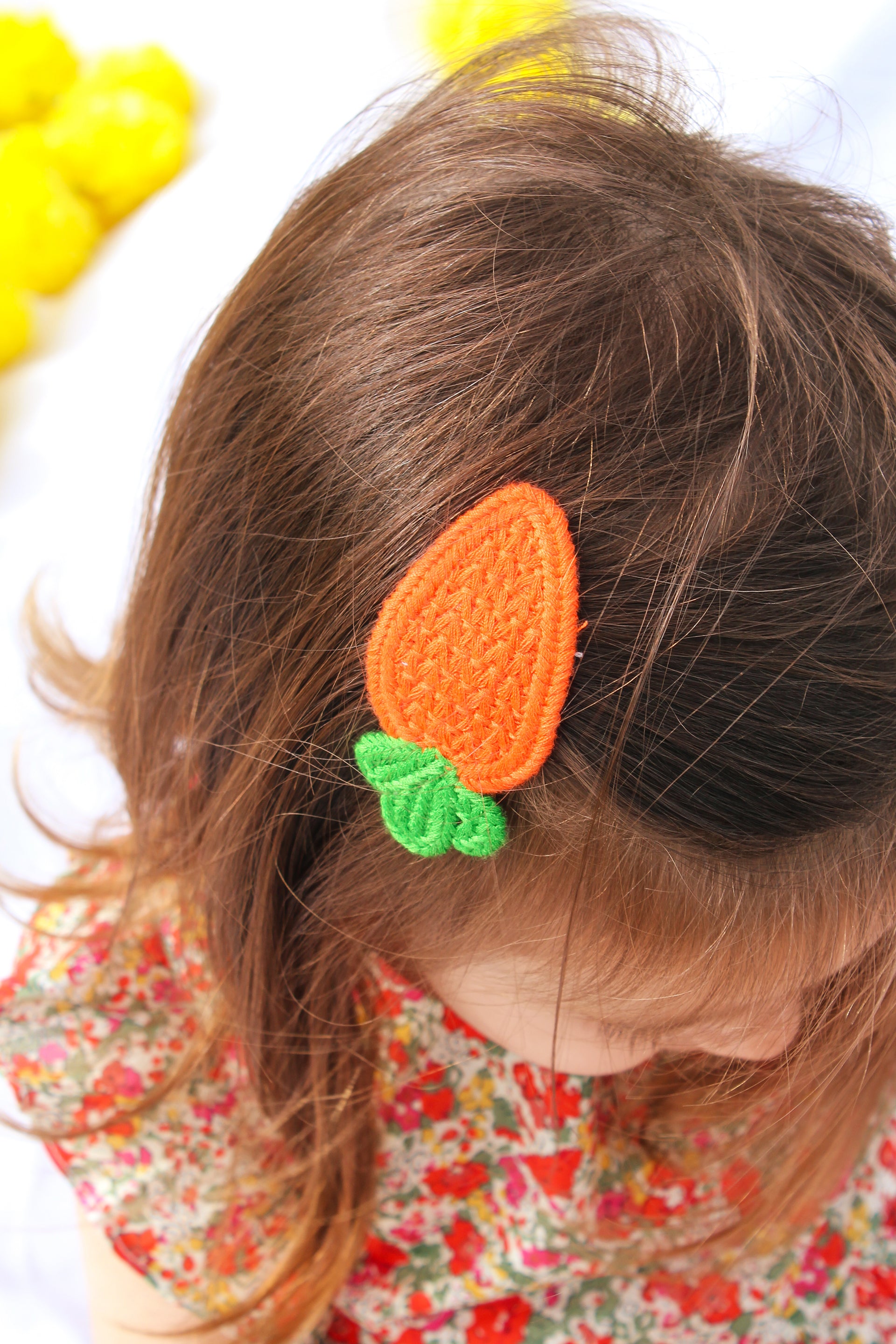 Barrette crochet - Carotte