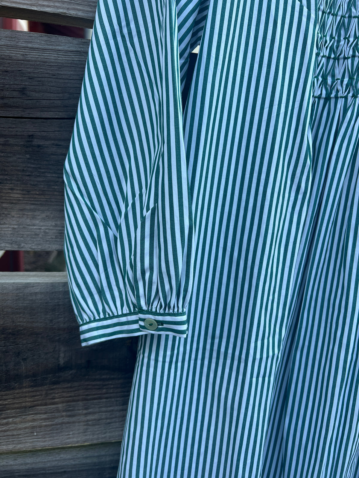 Robe Yvette manches longues - Rayé vert