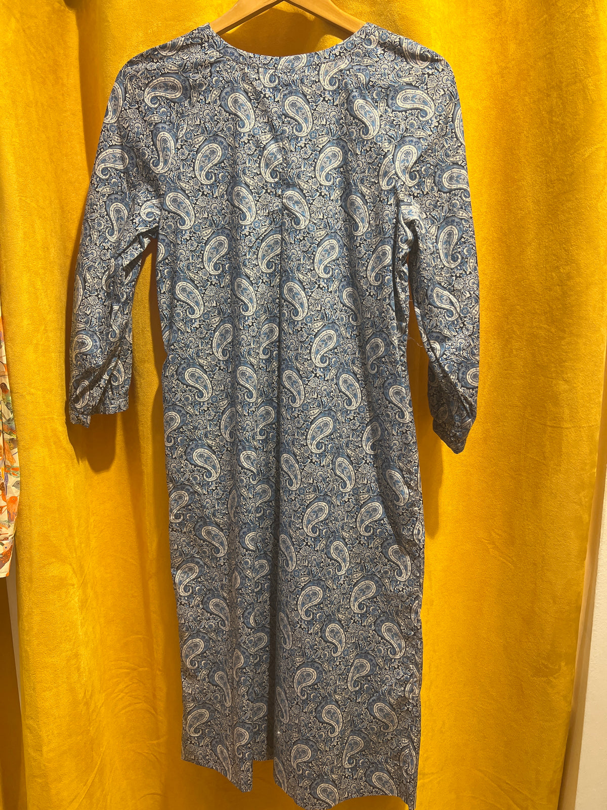 Robe Yvette manches 3/4 - Cachemire bleu