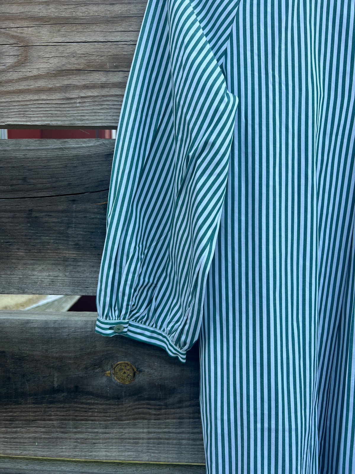 Robe Yvette manches longues - Rayé vert