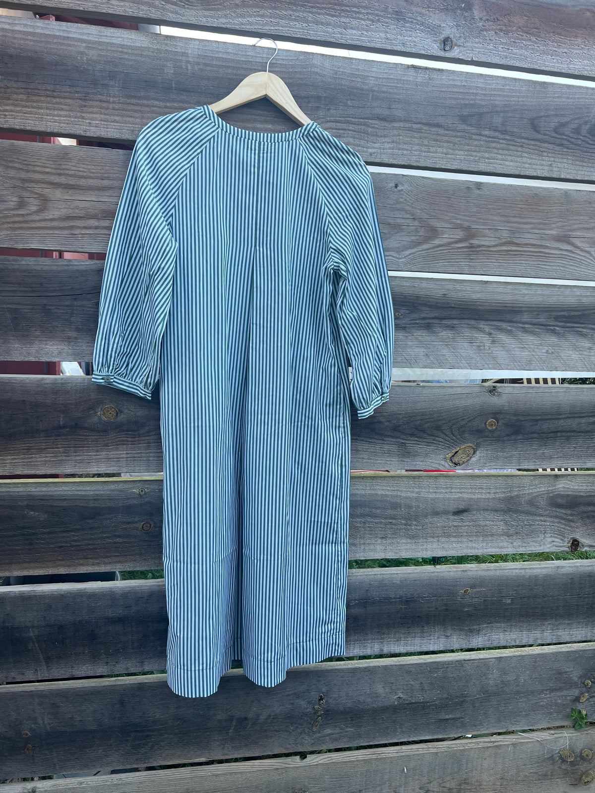 Robe Yvette manches longues - Rayé vert