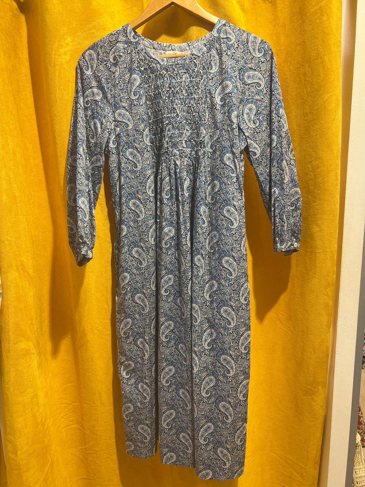 Robe Yvette manches 3/4 - Cachemire bleu