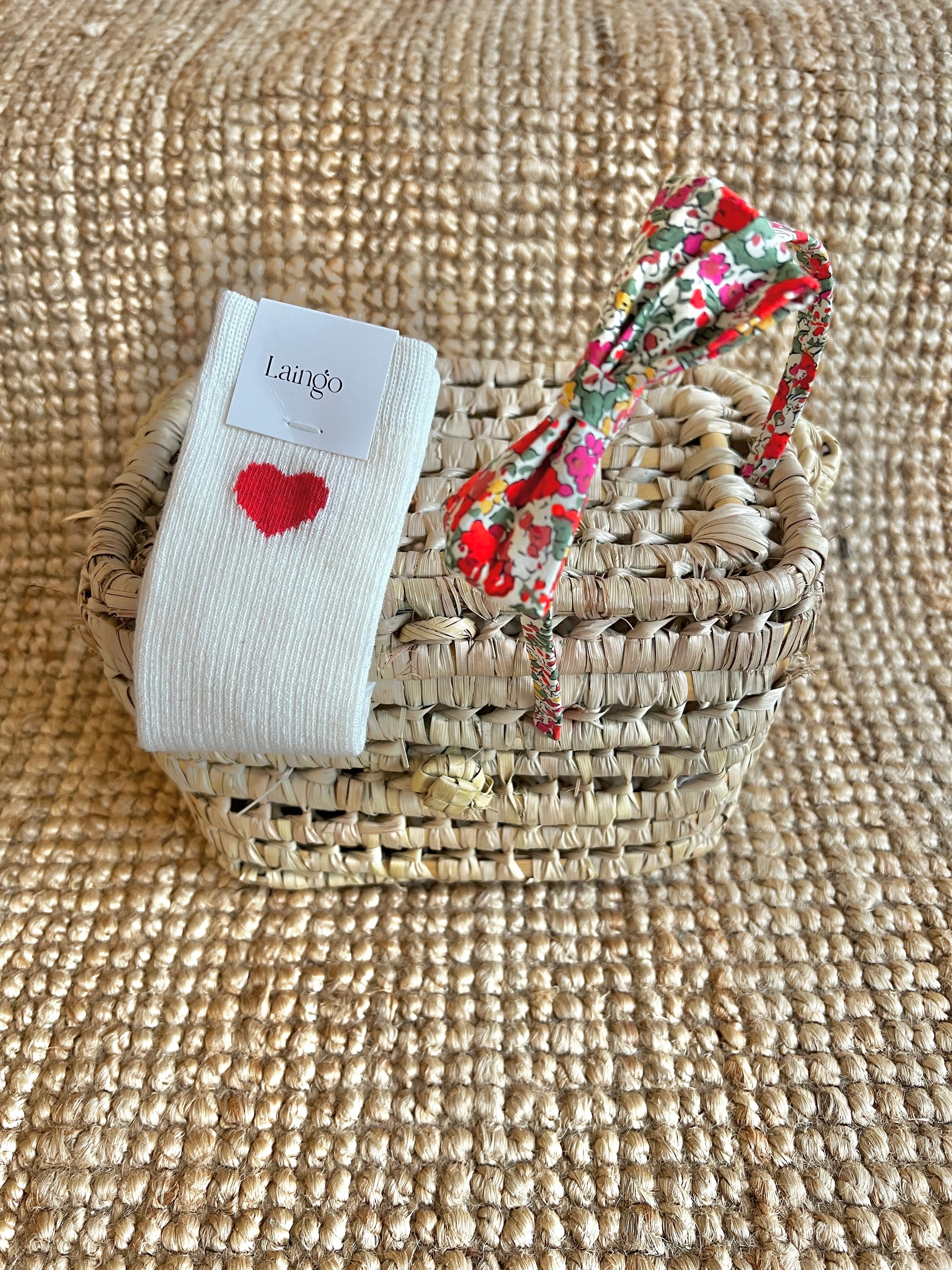 Chaussettes-Coeur Rouge