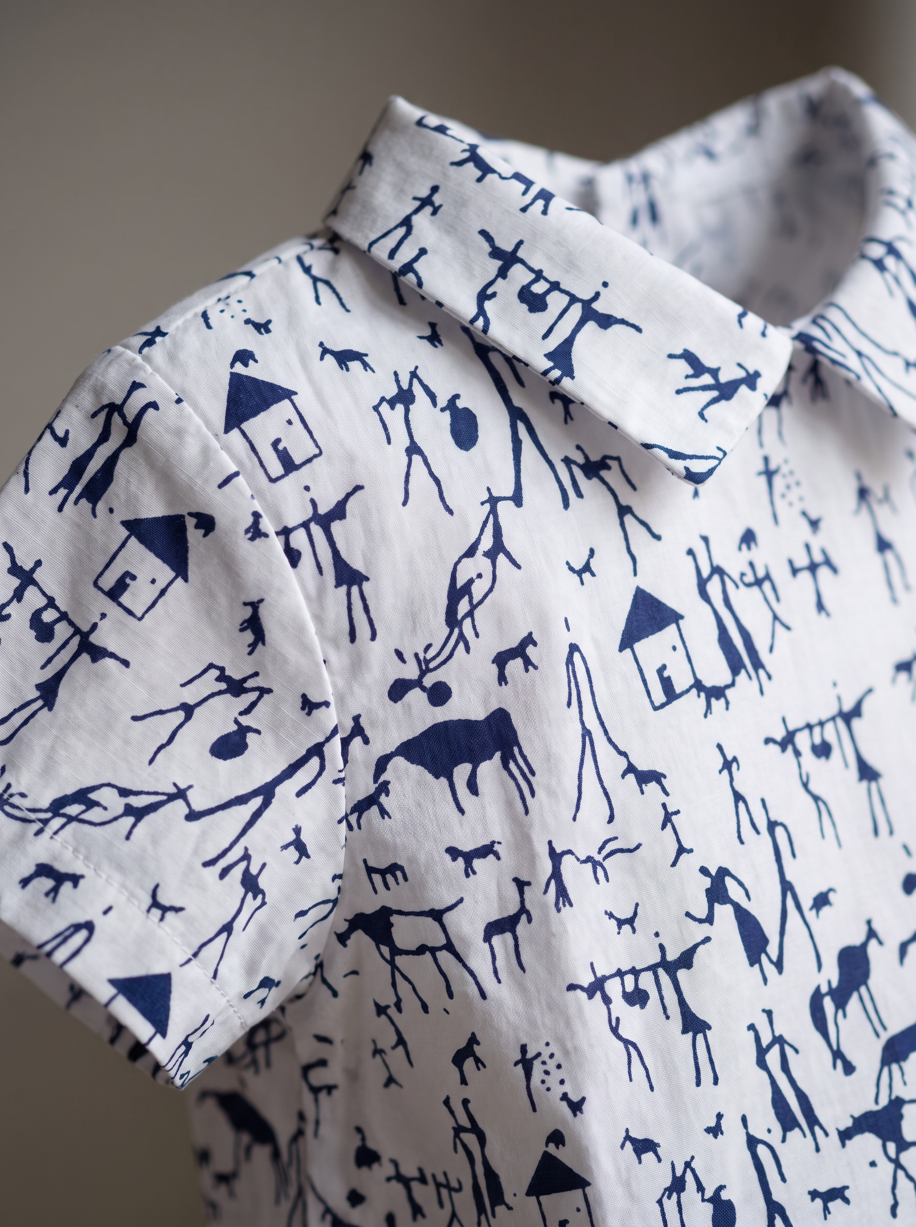 Blouse bégonia Era bleu - détail