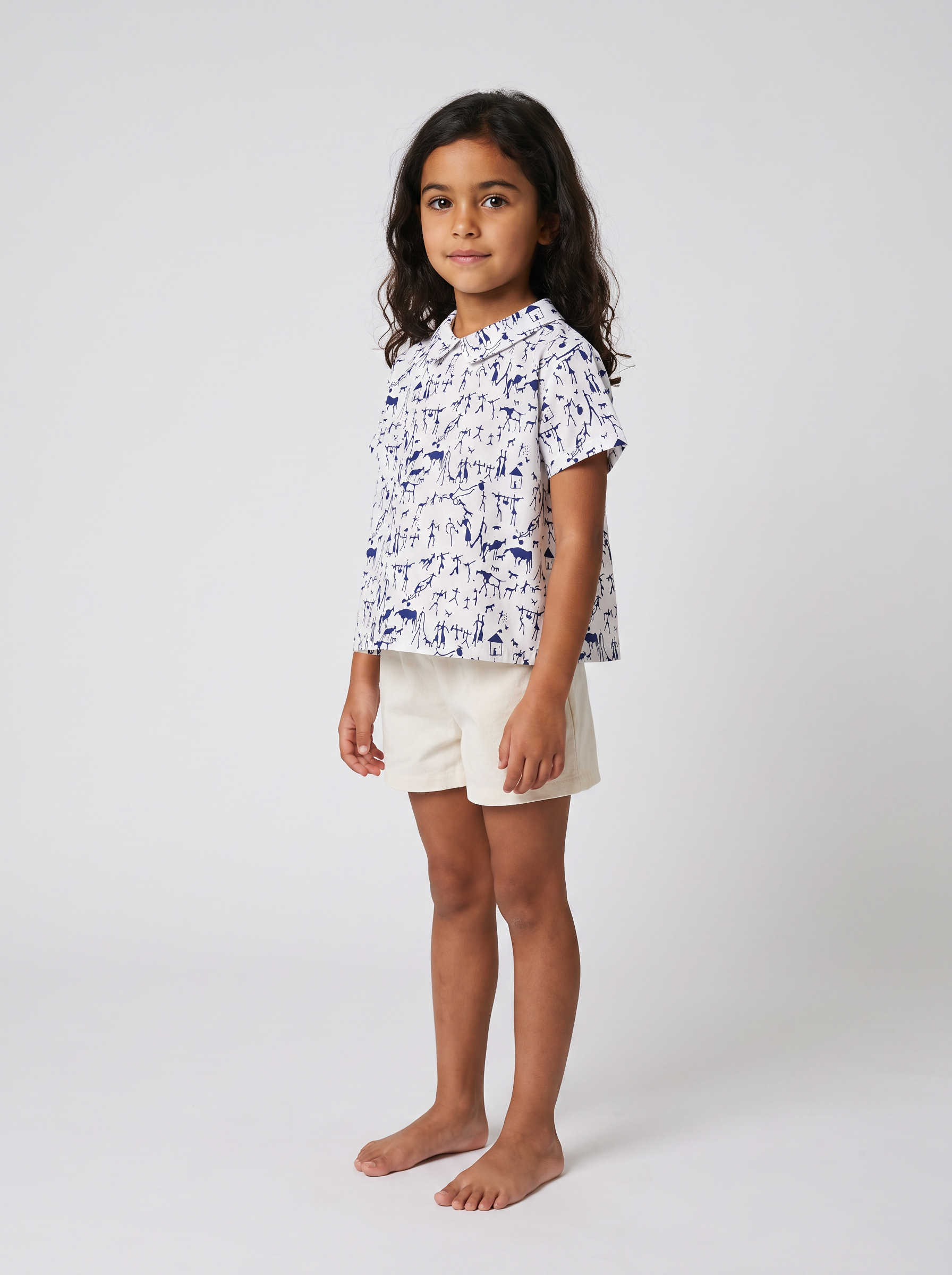 Blouse bégonia Era bleu - vue de devant