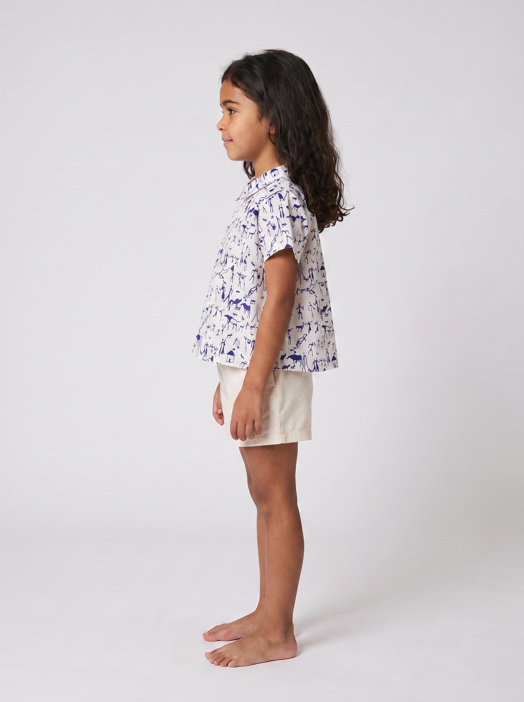 Blouse bégonia Era bleu - profil
