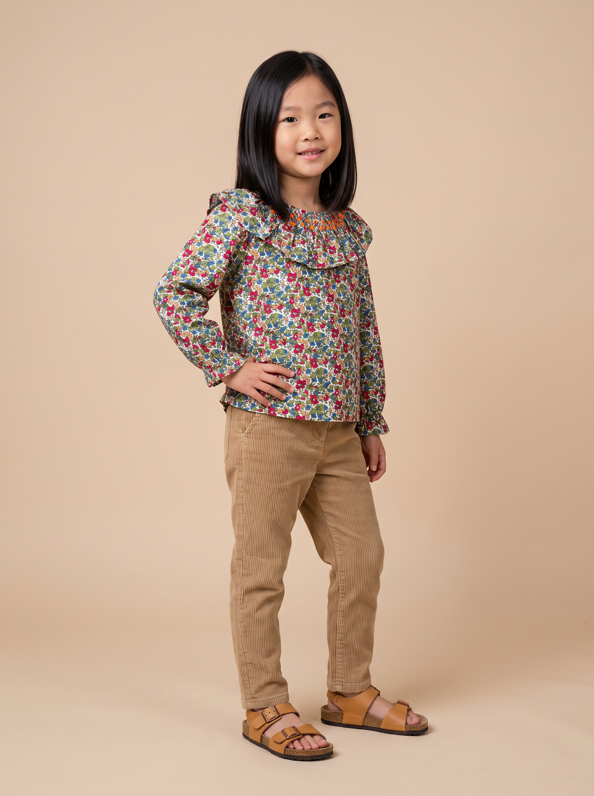 Blouse Rio Pine Red portee seule - vue plein pied