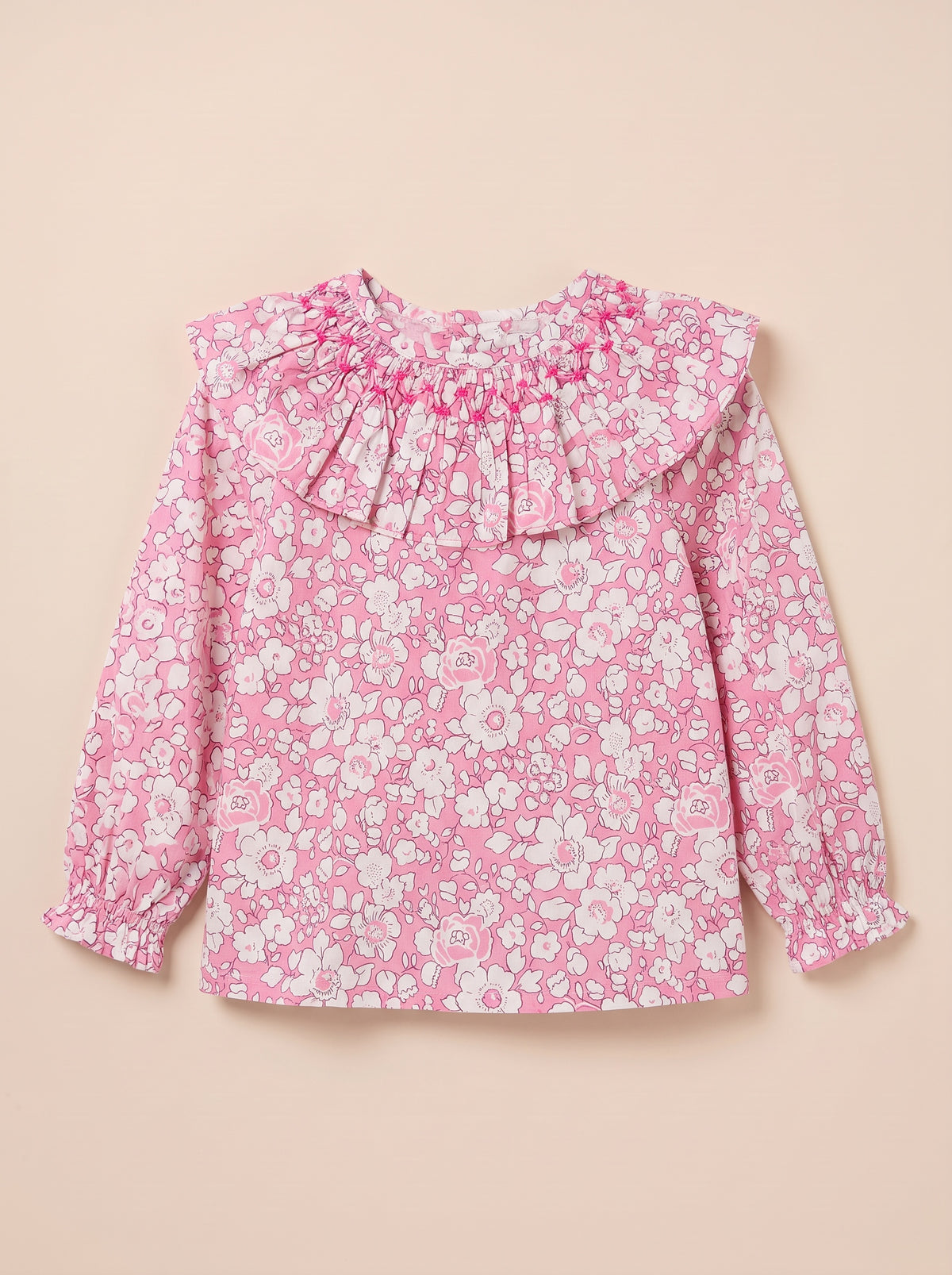 Blouse Rio- Rose et blanc – de face