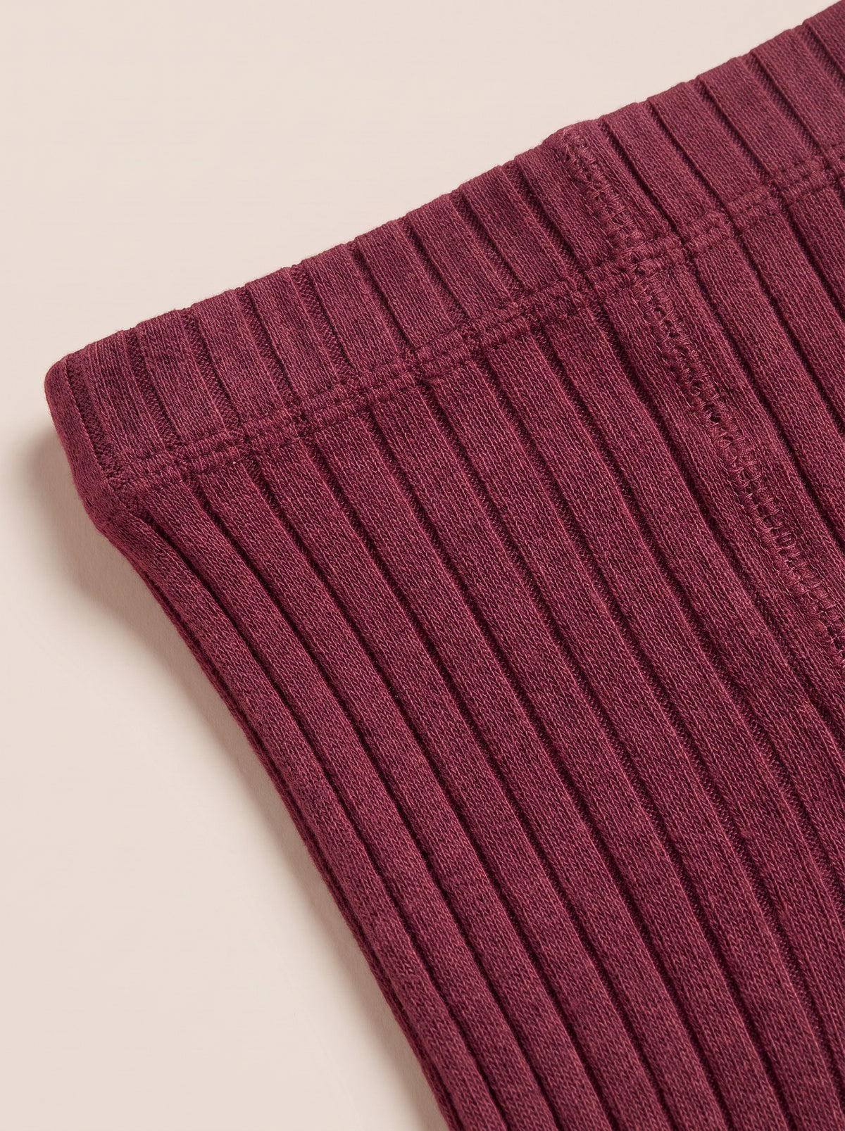 Collant Gypsy grenat - détail des côtes