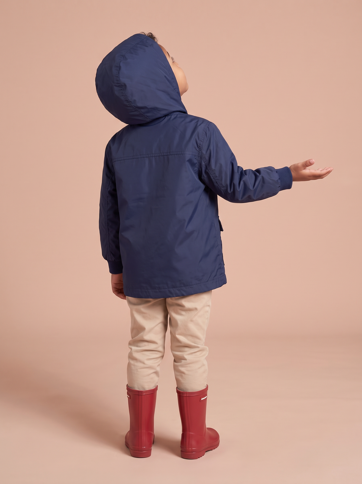 Imperméable bleu marine - vue de dos capuche