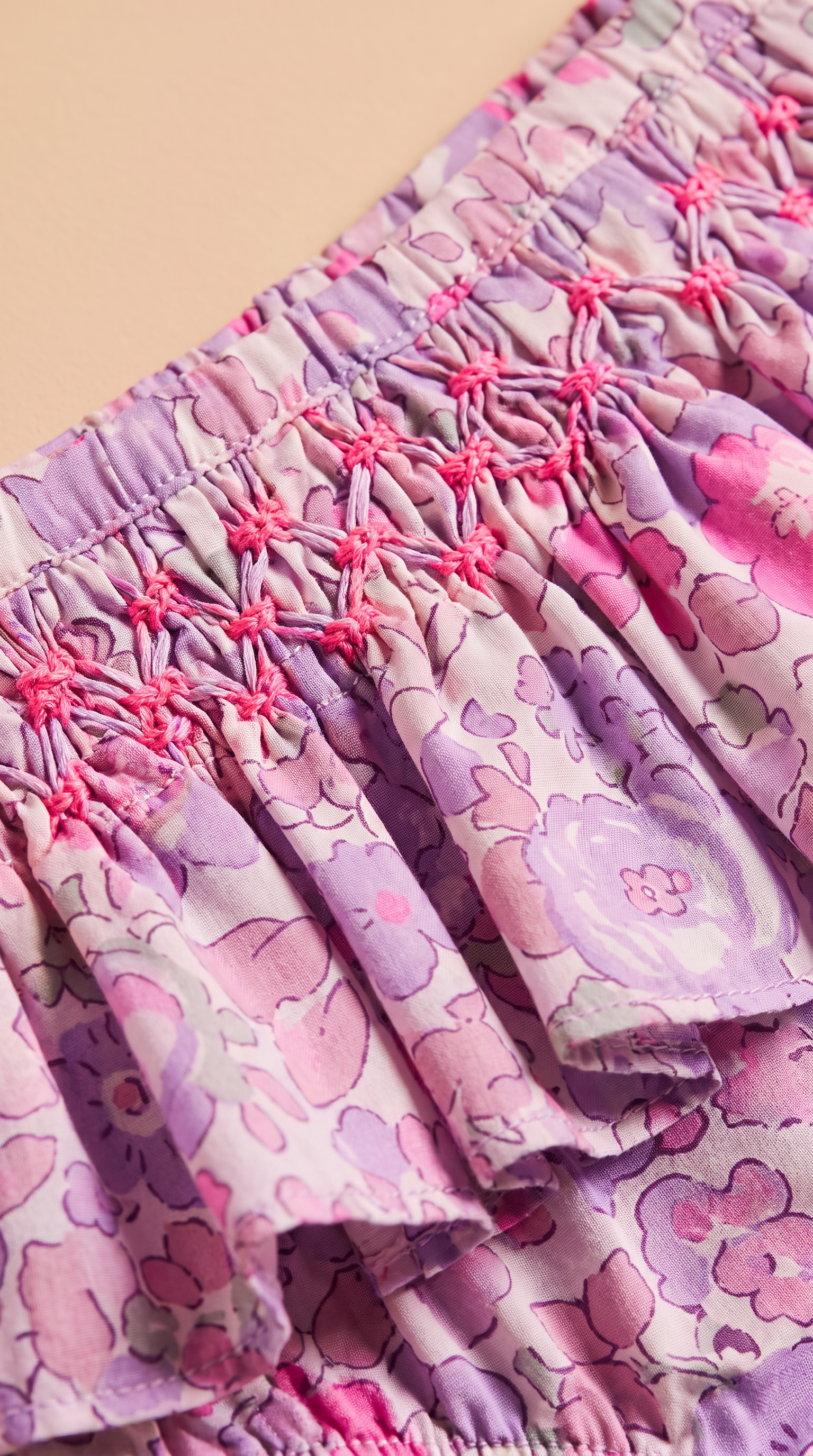 Bas de maillot Eva-Betsy Girly - détail smocks