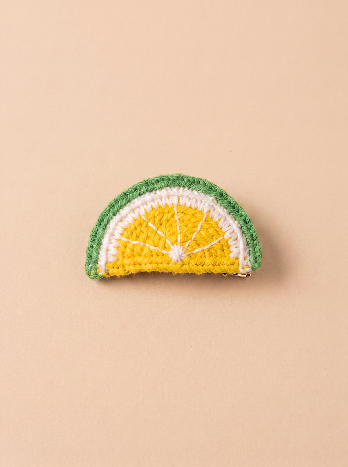 Barrettes crochet - Citron - vue produit