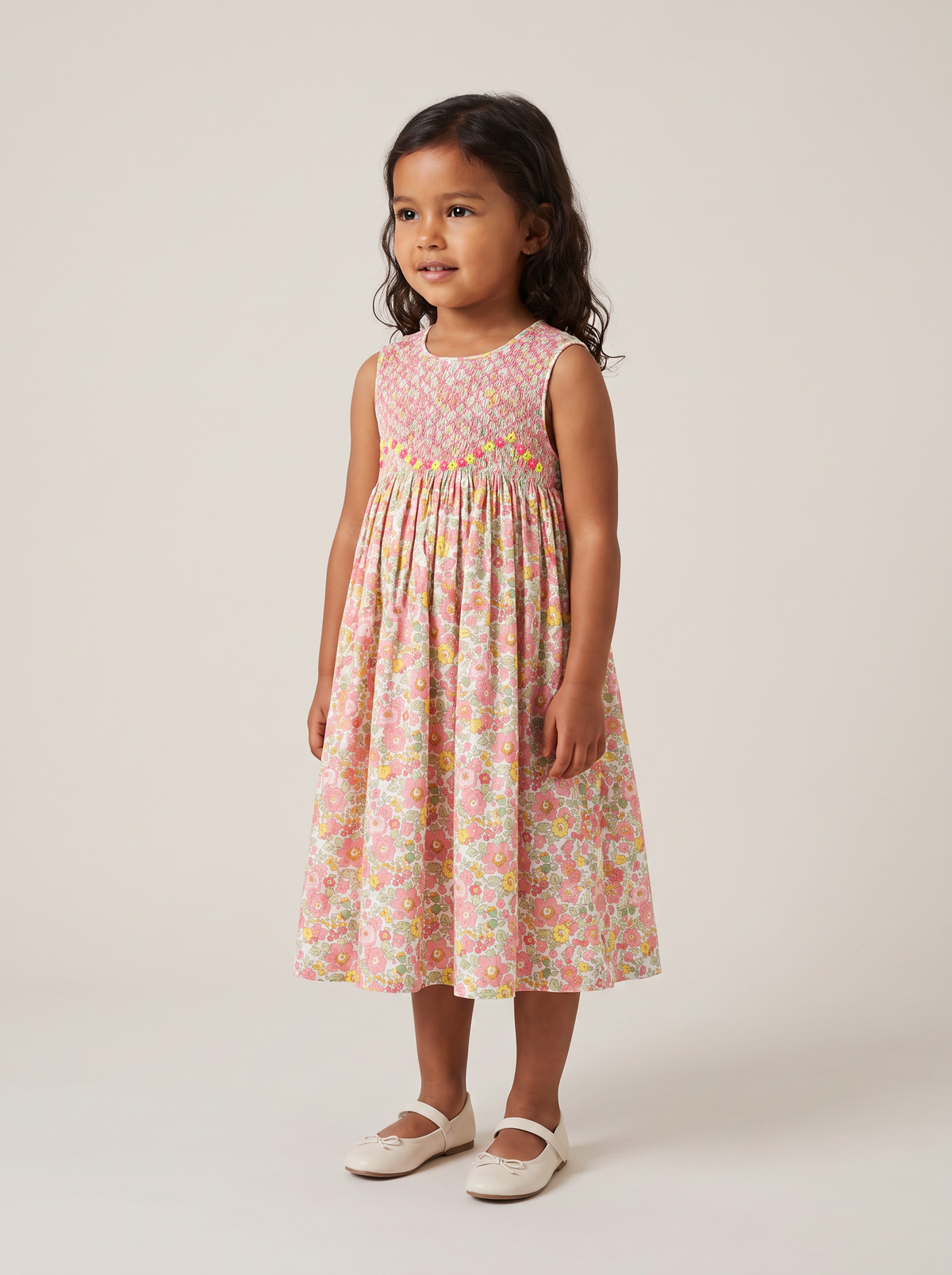 Robe Rita Betsy rose fluo - vue 3/4