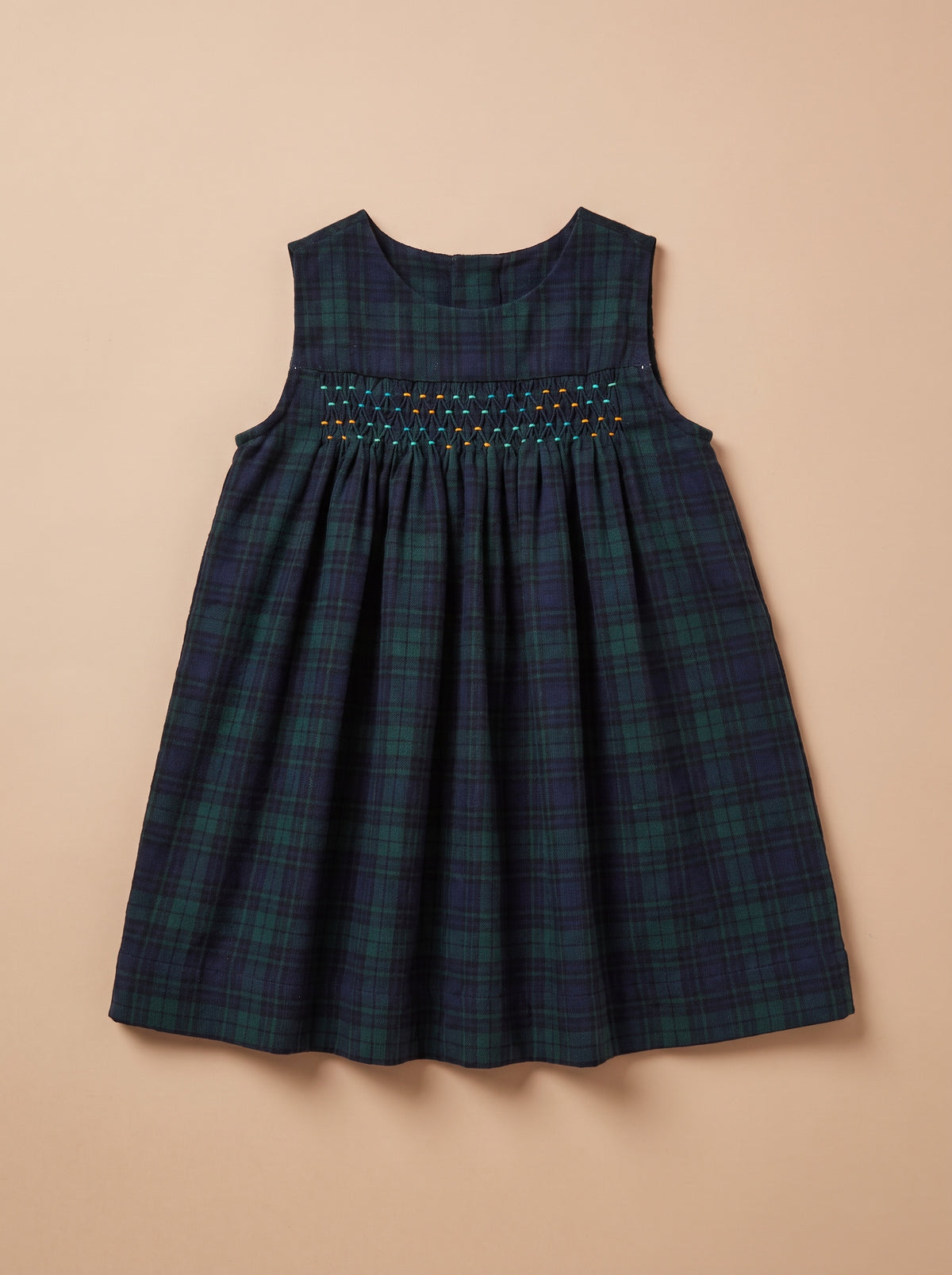 Robe Lalie Écossais à plat - smocks main, vue de face