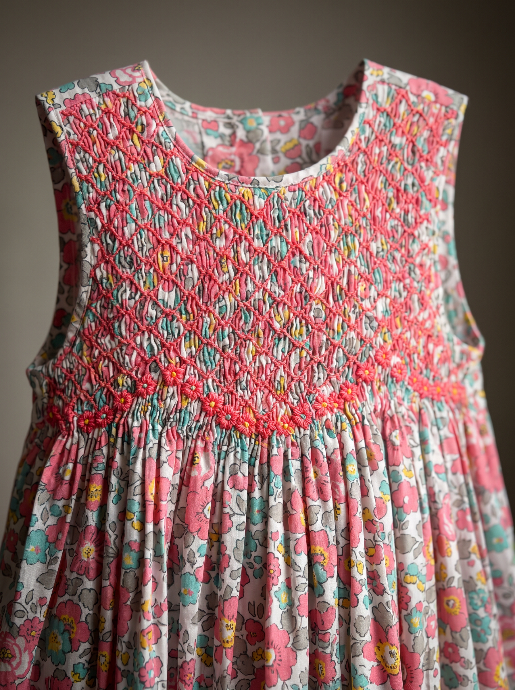 Robe Rita-Betsy Rose - détail du col smocké