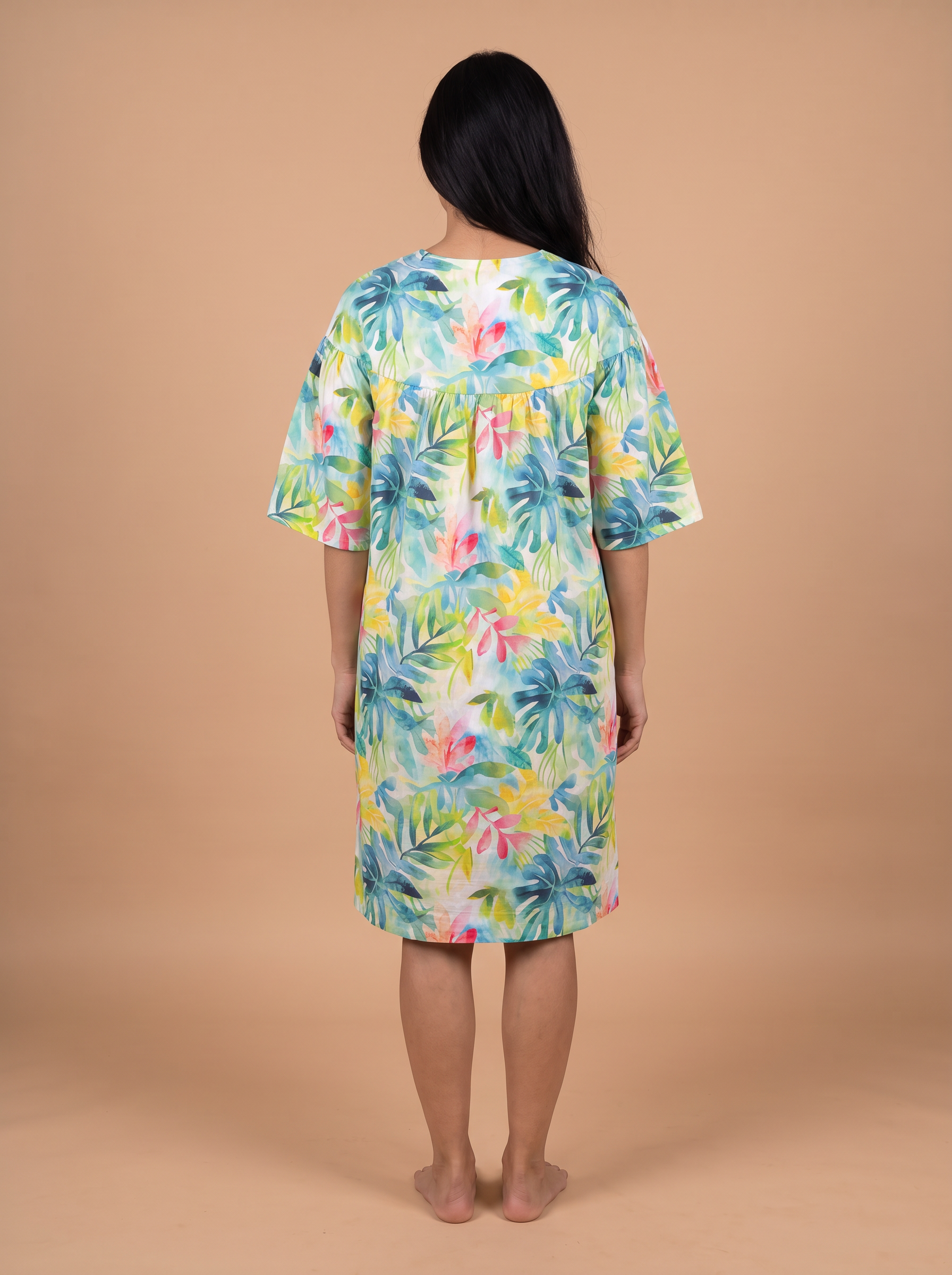 Robe Taya imprimé tropical — vue de dos