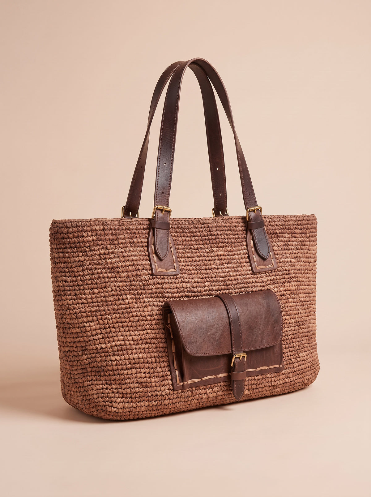 Sac Kalami en raphia – vue 3/4