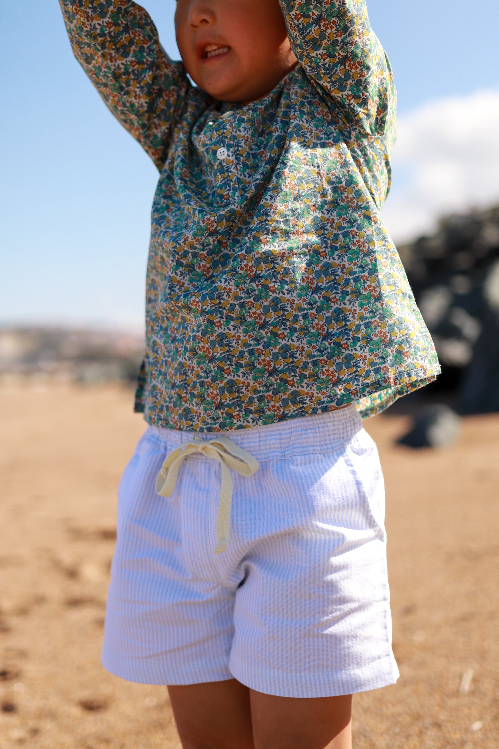 Short Tuji - Rayé bleu